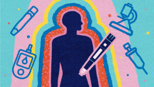 Illustration: Person mit Spritzen